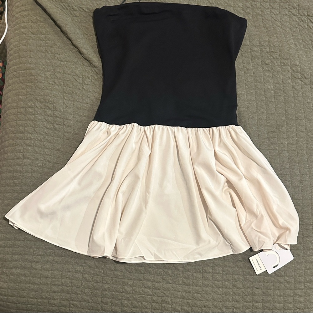 Commense Black and Cream Mini Dress